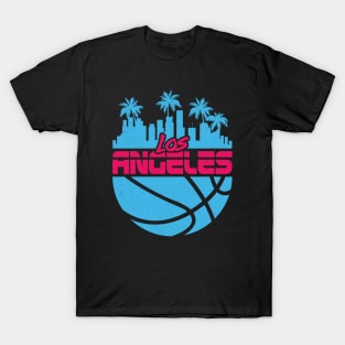 Los Angeles Vice Cityscape Basketball LA 80's T-Shirt